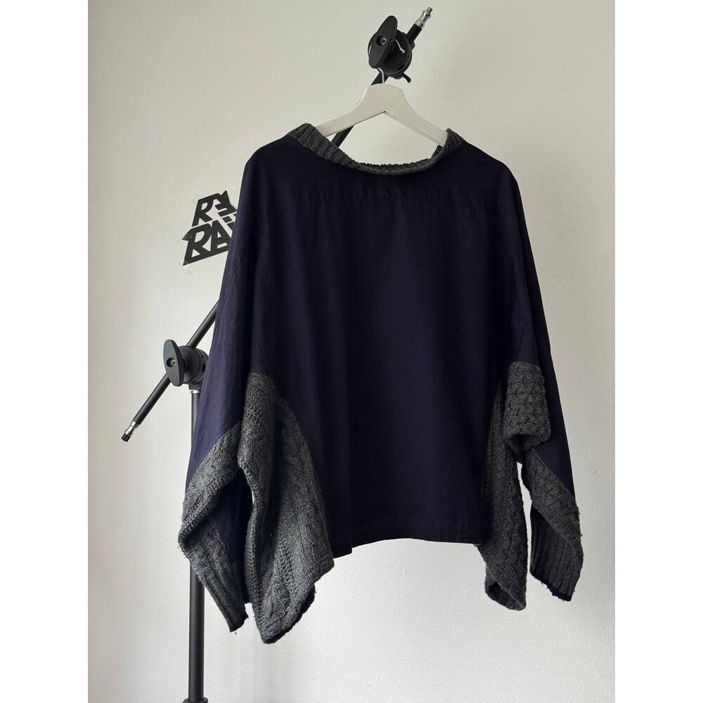 Yohji Yamamoto Y’s Asymmetric Wool Avantgarde Panel Sweater - Picture 2 of 5